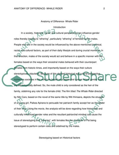 Anatomy of Difference: Whale Rider