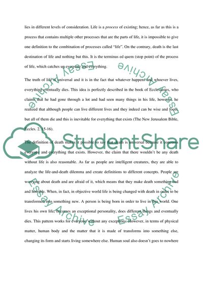 Death Is More Universal than Life