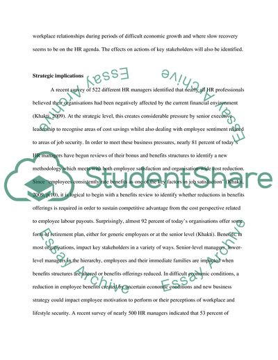 The Global Economic Crisis and Its Implications for Strategic HR