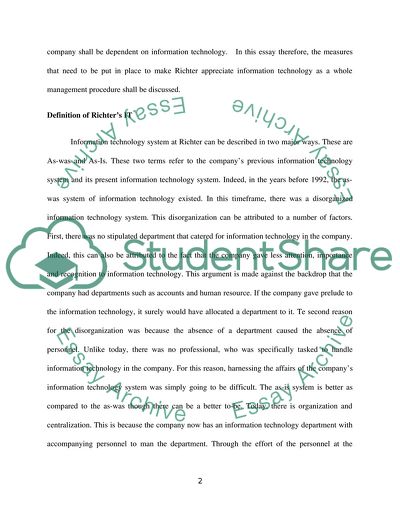 Information Technology Governance of Richter