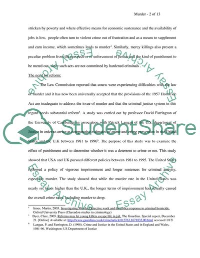 Reforms to the Present Murder Law in England