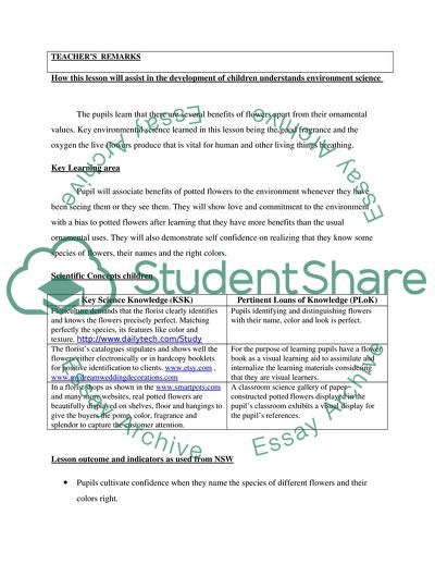 Planning Three Sequential Lessons for Energy Conservation Environmental Education