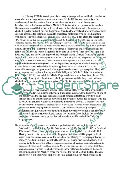 Personality Identification by Fingerprints