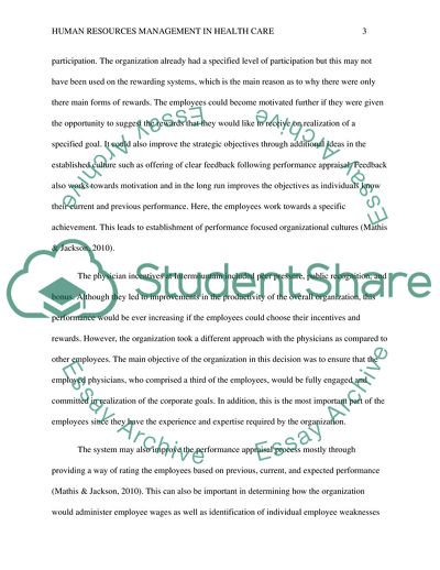 Human Resources Management in Health Care