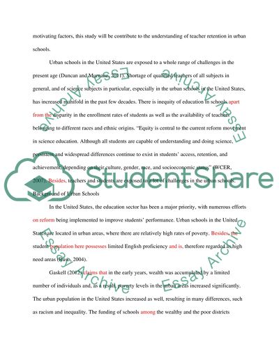 The Urban Schools in the United States