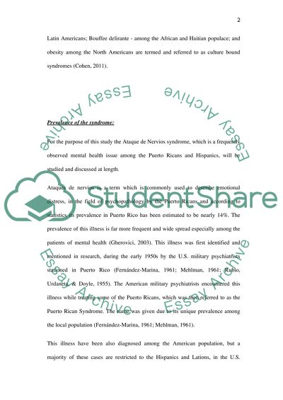 Analysis of Culture-Bound Syndrome
