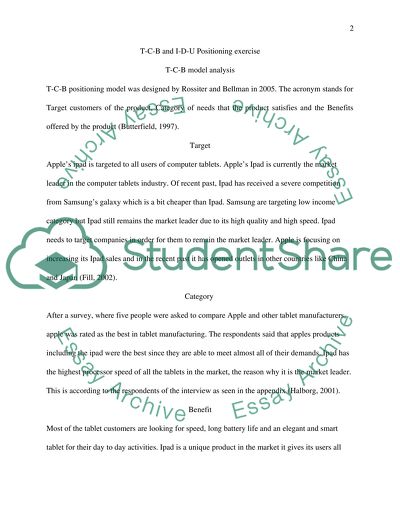T-C-B and I-D-U Positioning Modeling