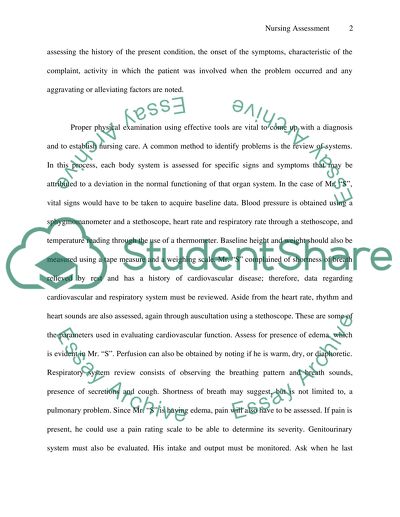 Nursing Asssessment-Focus scenario