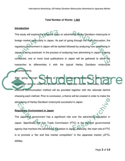 US Harley Davidson Motorcycles Advertising in Japanese Market