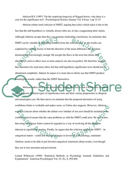 The Criticism of NHST