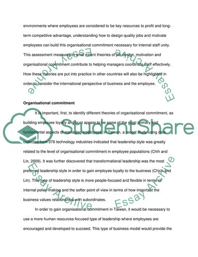 The Motivation to Work and Organisational Commitment