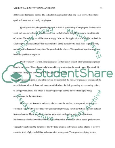 Volleyball Notational Analysis
