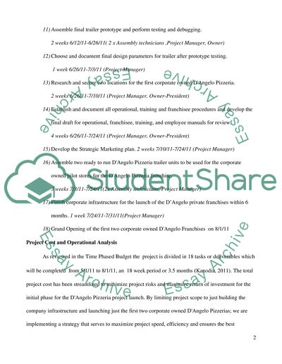 Project Cost and Operational Analysis