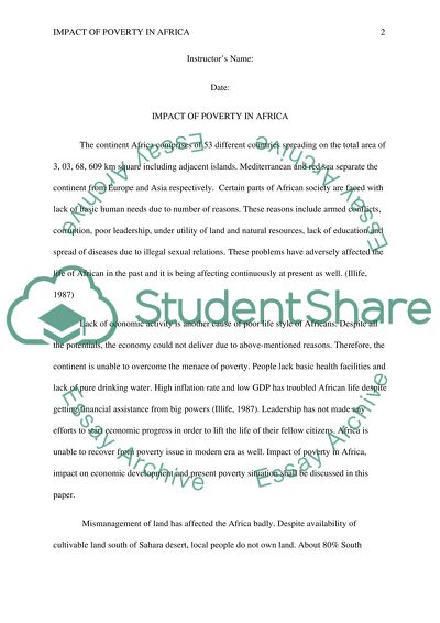 Impact of poverty In Africa