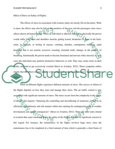 Stress in Association with Flight Safety