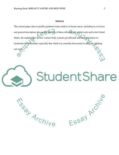 Breast Cancer and Red Wine