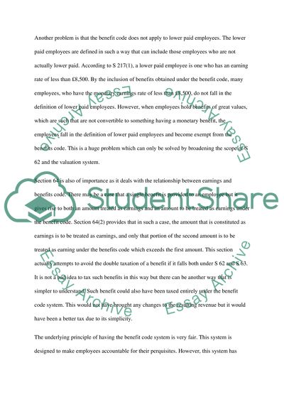 The Taxation of Benefits for Employees in the UK