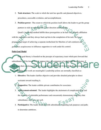 Leadership Profile of Mohmad Ali Jinah