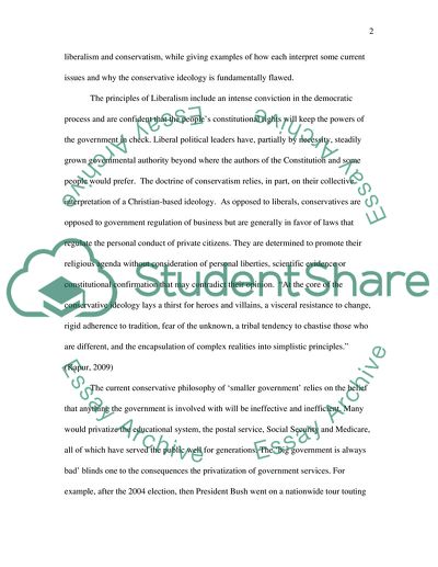 Compare and contrast political ideologies, such as Liberalism and Conservatism