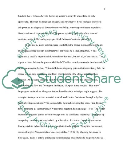 William Butler Yeats Sailing to Byzantium