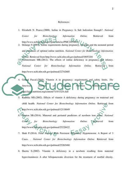 Maternal Vitamin Deficiencies