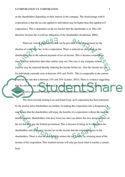 S Corporation vs. Corporation