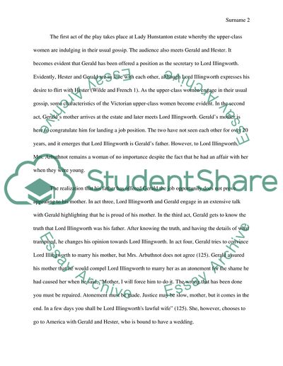 Representation of Women in A Woman of No Importance and Jane Eyre