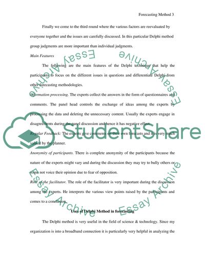 Delphi Technique of Forecasting