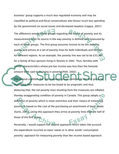 The Measurement of Poverty in Canada