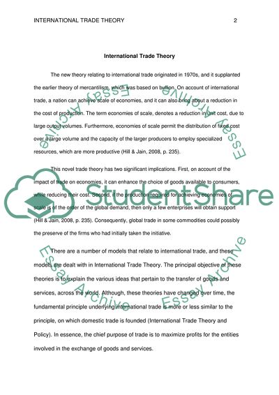 International Trade Theory