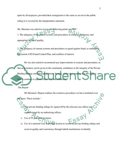 Taxation- Private Binding Rulings