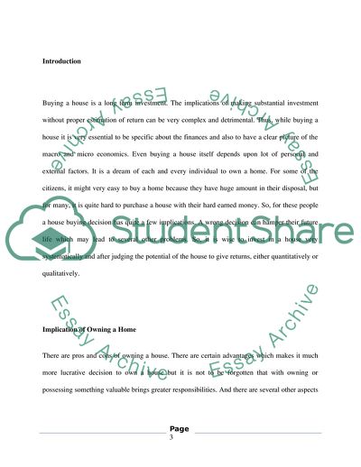 Decision of Buying a New House