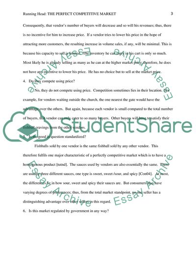 The perfect competitive market