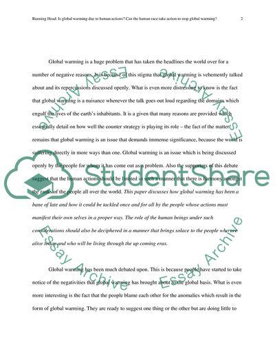 Is Global Warming Due to Human Actions