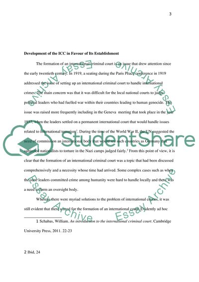 Development of the International Criminal Court