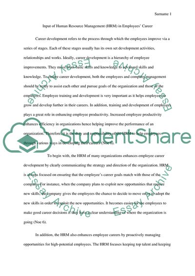 HRM in Employees Career Development