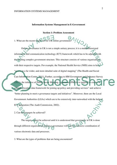 Information Systems Management in E-Government
