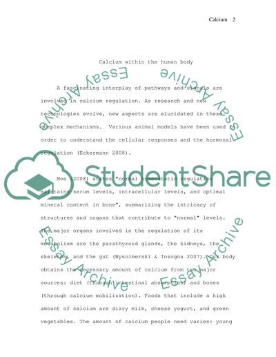 The Regulation and Function of Calcium in the Human Body
