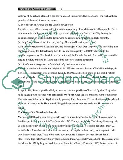 Rwandan and Guatemalan Genocide