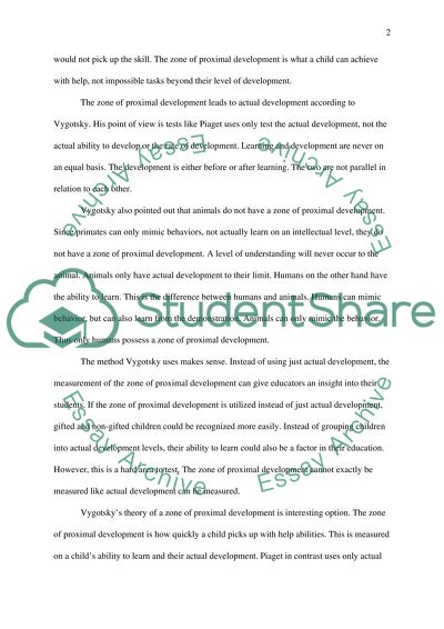 Response for Vygotsky