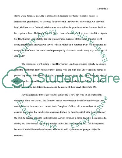 Gullivers Travels and Basho: Contrasts