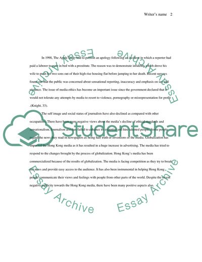 Media in Hong Kong and Global News Representation