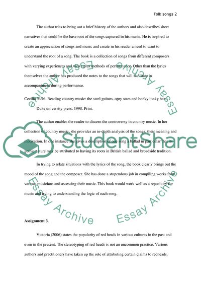 Reading Country Music and Folk Songs