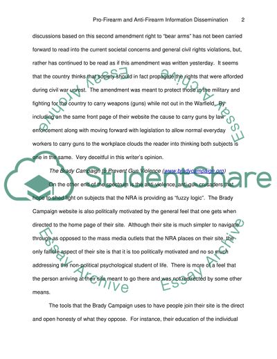 Pro-Firearm and Anti-Firearm Information Dissemination