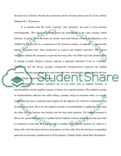 Government Contract Warranties