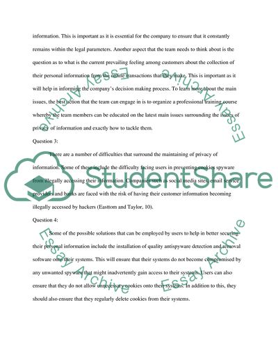 Privacy of Information