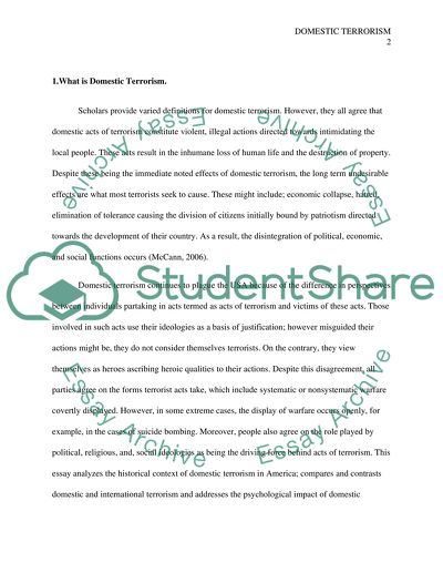 What Is Domestic Terrorism