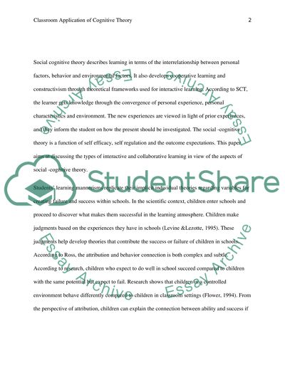 Social Cognitive Theory