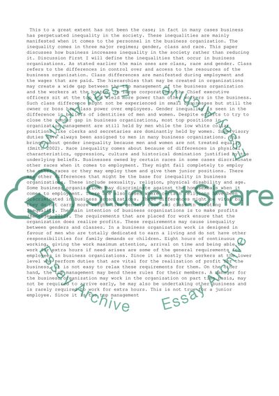 Business Perpetuates Rather Than Reduces Inequality in the Society