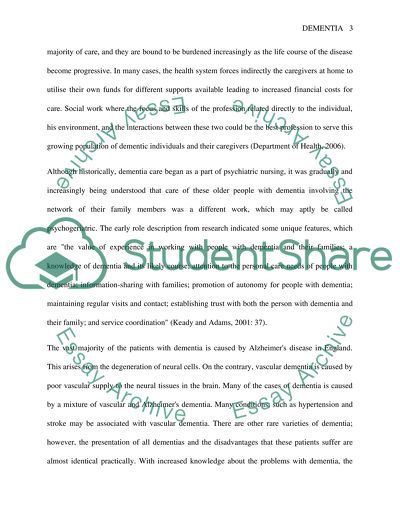 The Impact of the Increasing Number of Individuals with Dementia